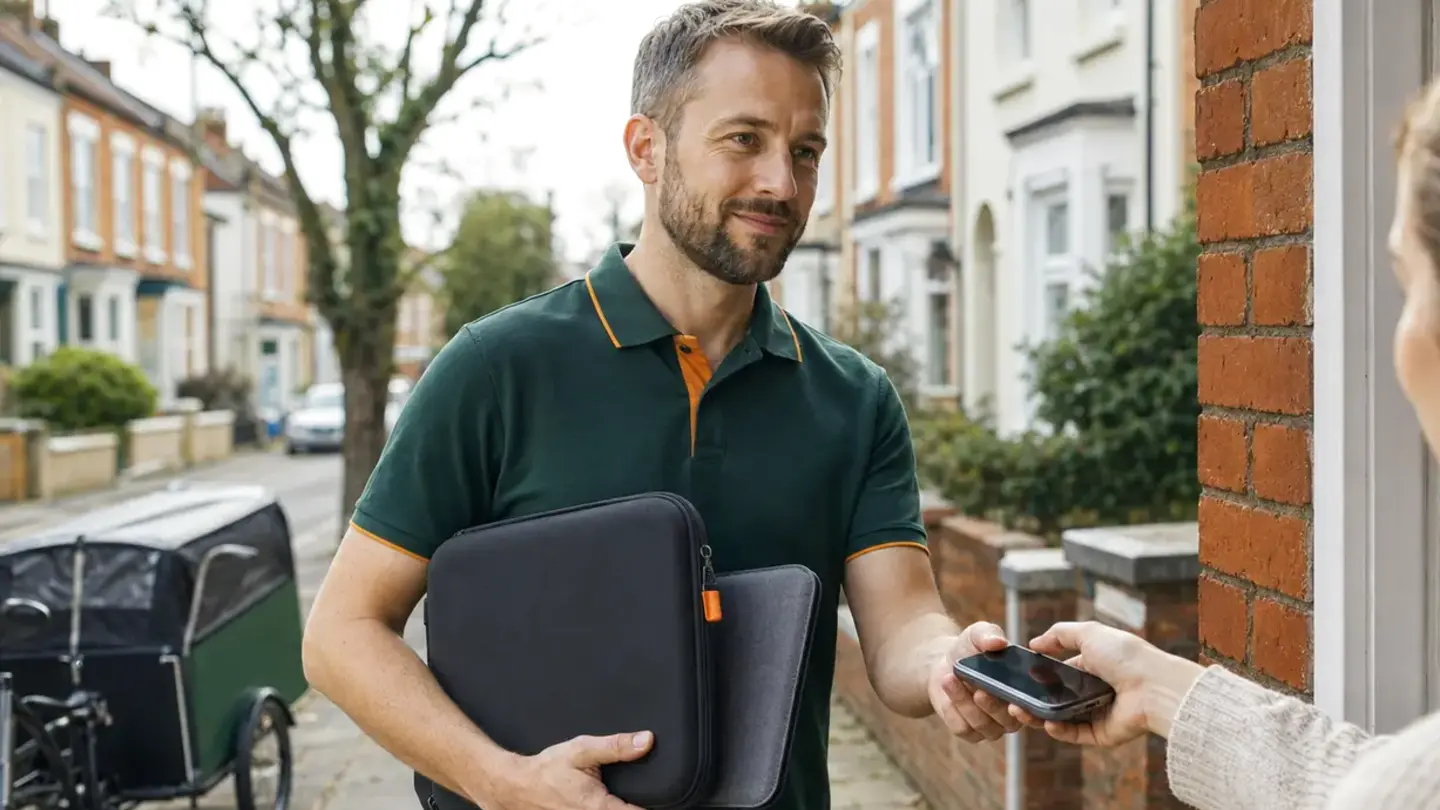 Phone repair collection in Filton Local technician collecting a phone and laptop for repair in Filton, Bristol