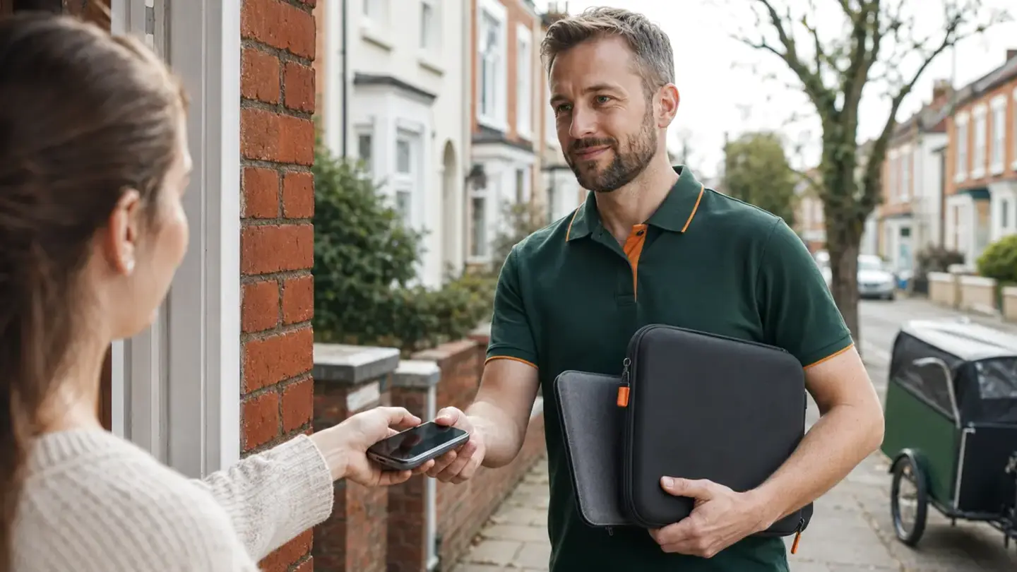 Phone repair collection in Horfield Local technician collecting a phone and laptop for repair in Horfield, Bristol