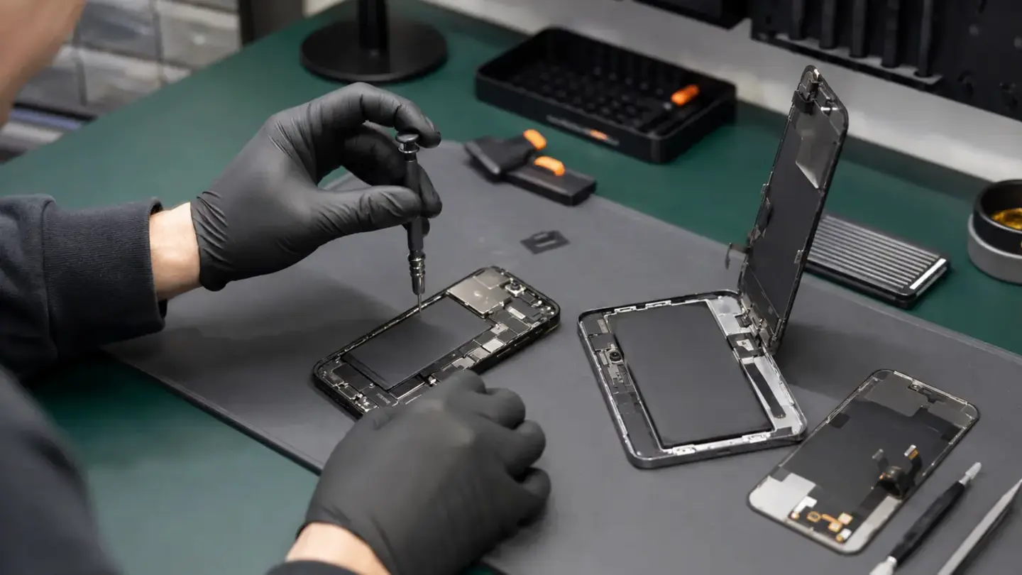 Why Your Phone Is Not Charging: Cable, Port, Battery or Board? illustrated by a professional Bristol device repair workshop scene