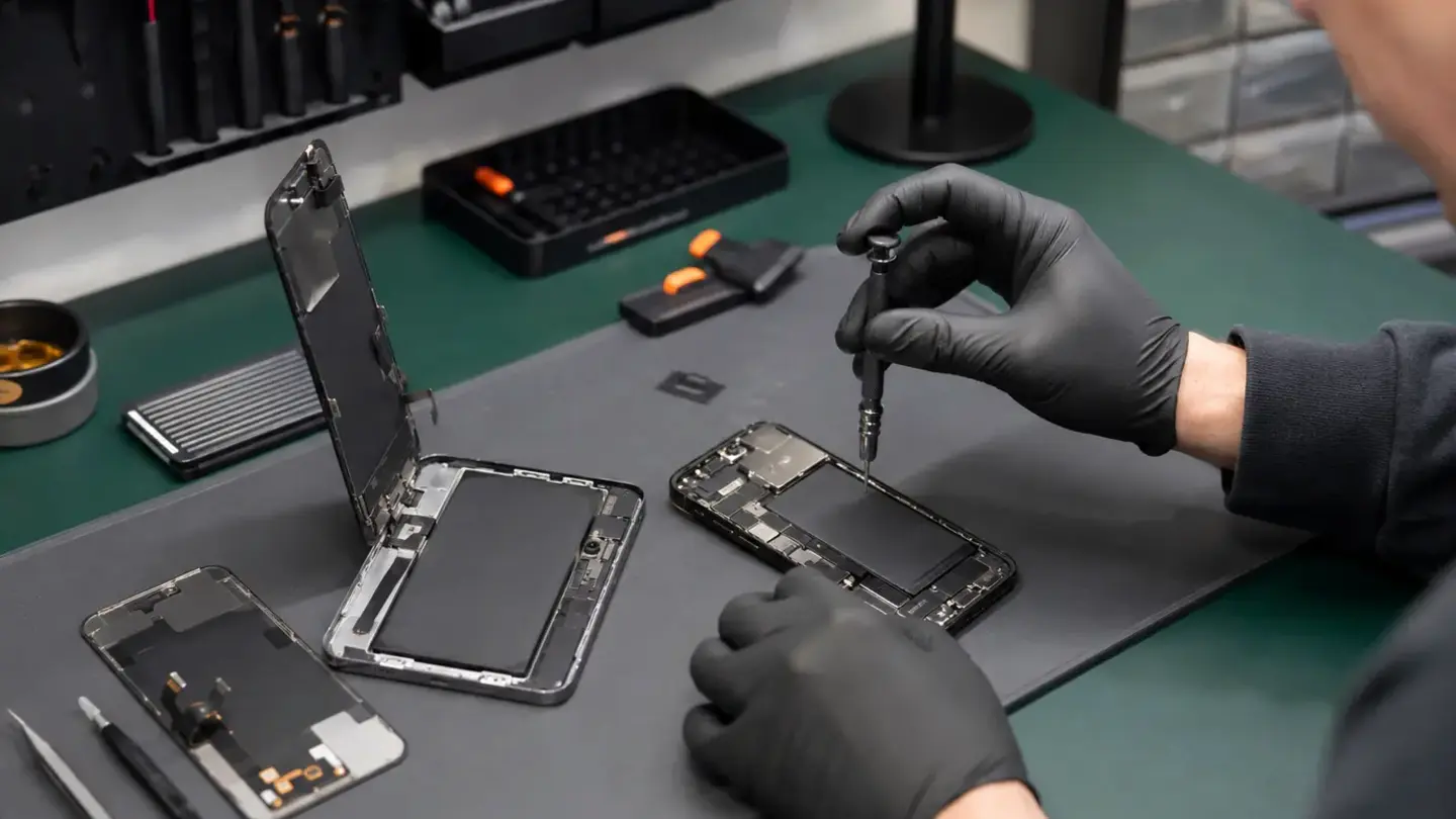 Cracked Phone Screen: Repair, Protect or Replace? Cracked Phone Screen: Repair, Protect or Replace? illustrated by a professional Bristol device repair workshop scene