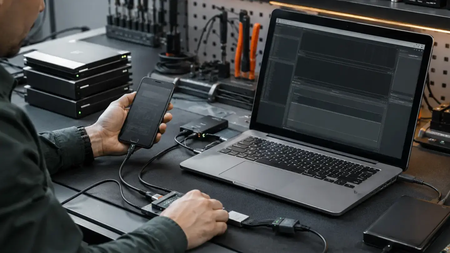 Data Recovery or Device Repair: Which Should Come First? Data Recovery or Device Repair: Which Should Come First? illustrated by a professional Bristol device repair workshop scene