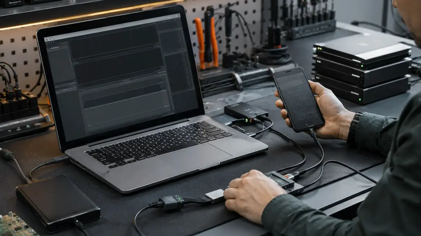 Mobile network unlocking Bristol Technician checking a smartphone model and network eligibility information