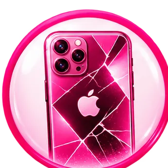 Pink illustrated icon for back glass repair
