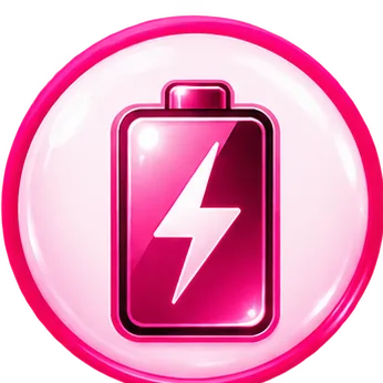 Pink illustrated icon for battery replacement