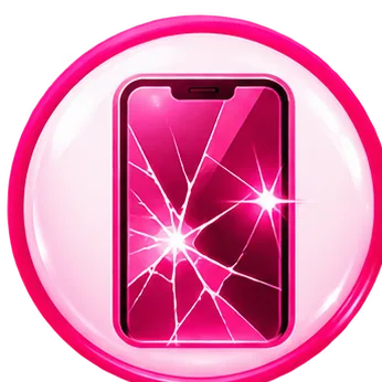 Pink illustrated icon for screen repair