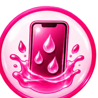 Pink illustrated icon for water damage
